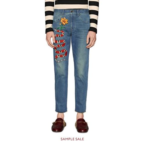 serpente gucci jeans|saks gucci denim.